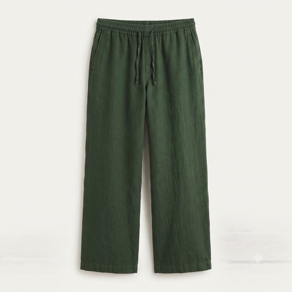 Old Navy Womens S Minimalist Coastal Lagenlook Linen Wide Leg Faux Fly Pants